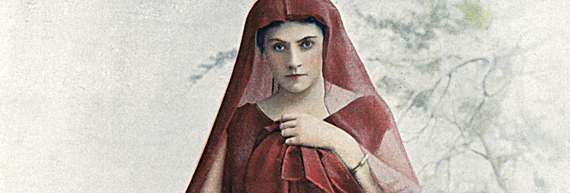 Antikes Bild von Frau in schicker kleidung
